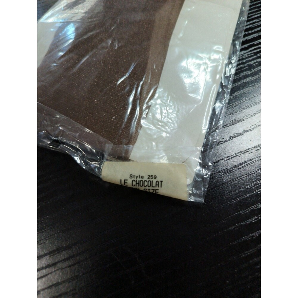 Vintage Givenchy Gleamer Knee High Pantyhose Ultra Sheer Chocolate Comfort Top - Picture 4 of 4
